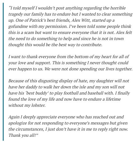 Patrick Is Remembered By His Girlfriend And Daughter